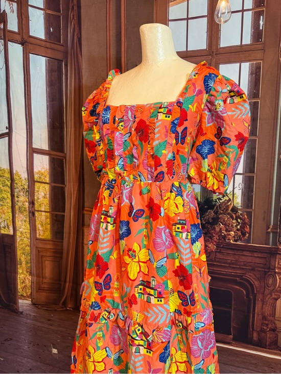Disney Dresses & Skirts - Disney Encanto Midi Dress NWT 2X Casa Mirabel Smocked Vibrant Beautiful